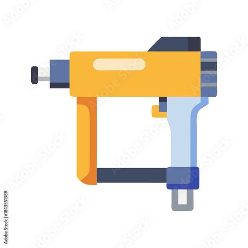 Flat icon of pneumatic staple gun on black background
