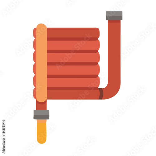 Illustration of a flat firehose in a coiled position