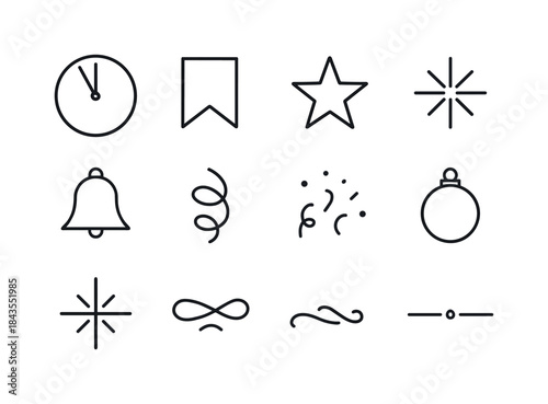 Festive Pinecone Icons. Festive pinecone icons. Line outline icon set of Festive pinecone icons: pinecone,