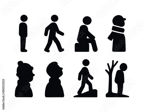 Winter Accessories Icons. Winter clothing accessories. Filled icon set of winter clothing accessories: