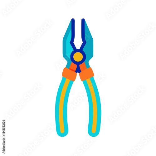 Pliers vector illustration in flat style on black background