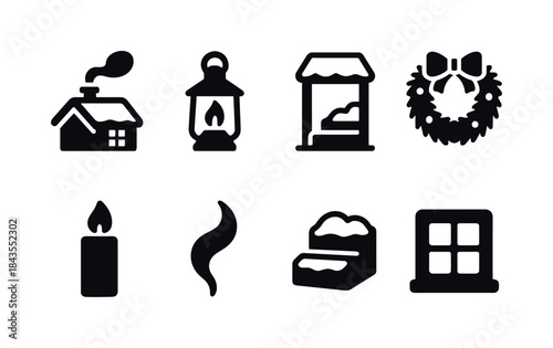 Home-Baked Icon Set. Home-baked comfort dishes. Line outline icon set of Home-baked comfort dishes: casserole