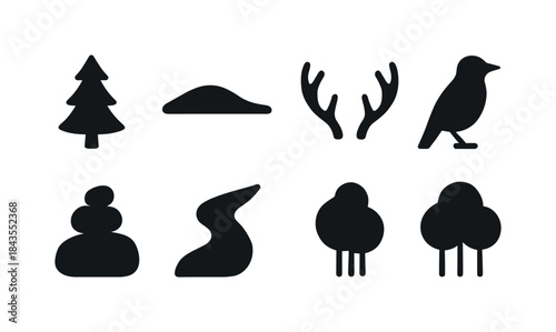 Techno Winter Fashion Icons. Techno winter fashion portraits. Line outline icon set of Techno winter fashion