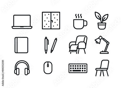 Door Decor Icons. Door decor silhouettes. Filled icon set of door decor silhouettes: wreath silhouette, ribbon