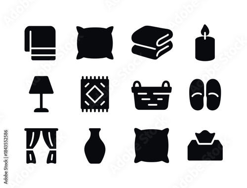 Home Essentials Icons. Home Essentials. Solid icon set of Home E