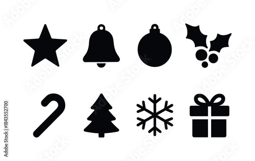 Calm Winter Workspace Icons. Calm winter workspace. Line outline icon set of Calm winter workspace: desk, lamp