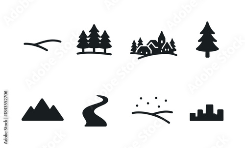 Winter Athleisure Icons. Sporty winter athleisure. Line outline icon set of Sporty winter athleisure: puffer