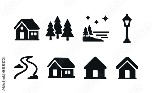 Cold-Weather Running Gear. Cold-weather running apparel. Line outline icon set of Cold-weather running apparel