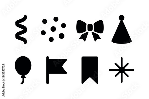 Nordic Winter Icons. Nordic winter village. Filled icon set of nordic winter village: wooden house, peaked