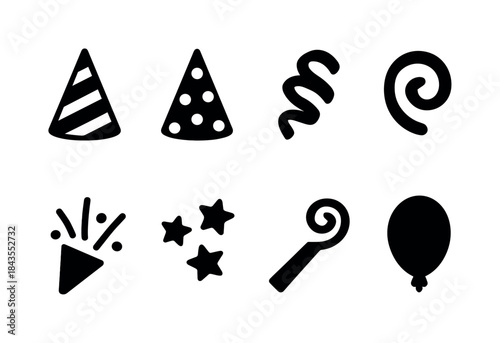 Cozy Village Icons. Cozy village homes. Filled icon set of cozy village homes: cabin front, cottage shape,