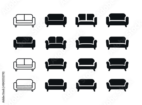 Living Room Logos. Living room. Icon set. Set Logo of living roo