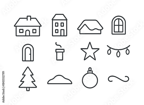 Cozy Winter Icons. Cozy winter breeze symbols. Filled icon set of cozy winter breeze symbols: wind swirl icon,