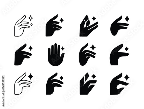 Foil Nail Logos. Foil Nails. Icon set. Set Logo of Foil Nails: m