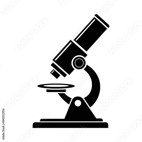 illustration of a microscope used in scientific research and laboratory analysis