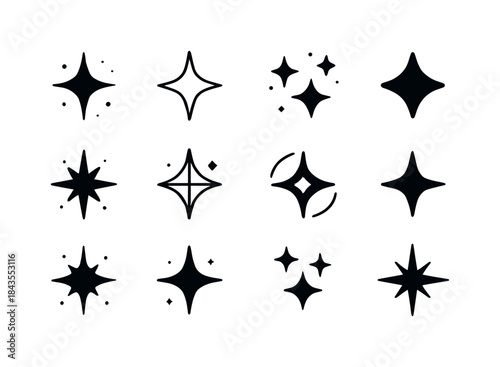 Night Sky Icons. night sky. Icon set. Set Logo of night sky: twi
