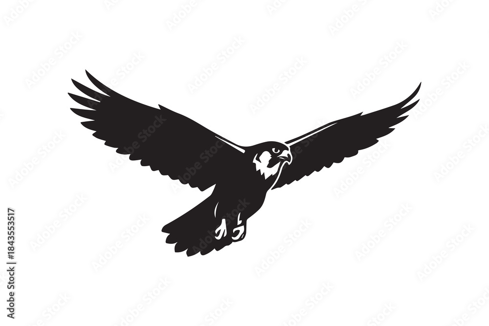 Obraz premium Eagle flying in the sky on a white background vector illustration