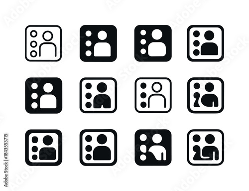 Inclusive Design Icons. Inclusive Design. Icon set. Set Logo of