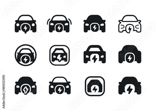 Self-Driving Car Icons. self-driving cars. Icon set. Set Logo of