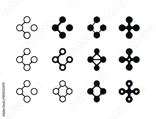 Compound Logo Variations. compound. Icon set. Set Logo of compou