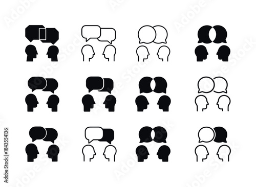 Interpersonal Skills Logos. Developing interpersonal communicati