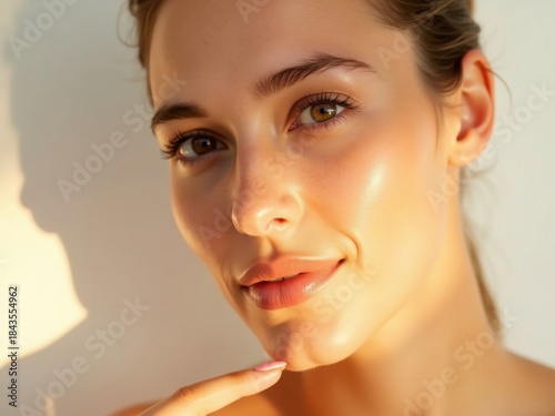 Mujer luciendo un rostro suave como resultado de suero antienvejecimiento