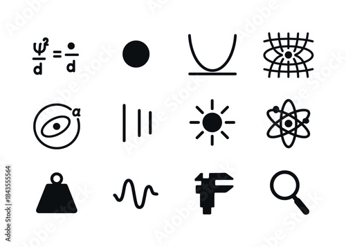 Astrophysics Icon Collection. Astrophysics. Solid icon set of As