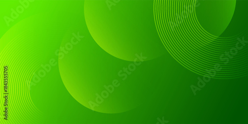 Green Abstract Background with Concentric Circles. Dynamic Eco-Friendly Technology Wallpaper. Modern creative trendy design in vector illustration