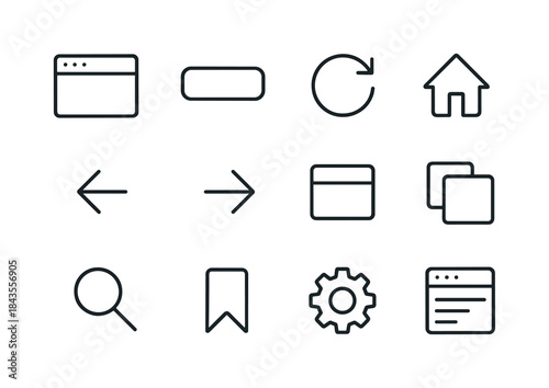 Web Browser Icons. Web Browser. Line icon set of Web Browser: br