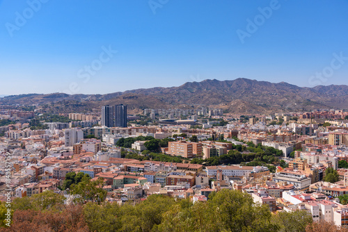 Malaga, Spain - August 06, 2024: Panoramic view of Malaga in Spain
