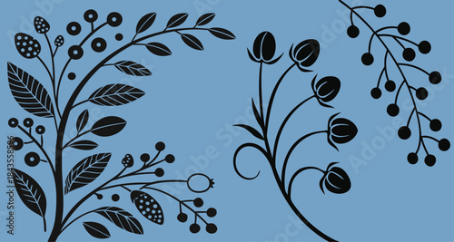 abstract floral with butterflies background