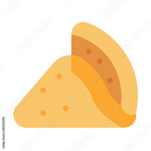 Simple flat vector graphic of a cheese sandwich illustration