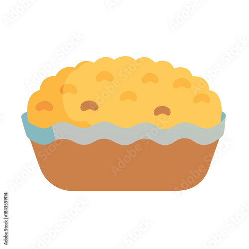 Flat vector illustration of an apple pie on white