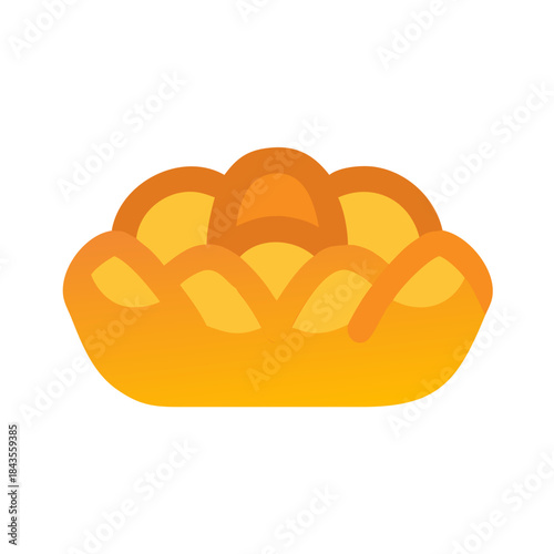 Illustration of orange bread loaf on white background