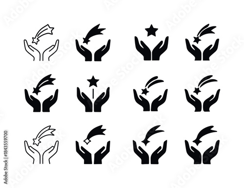 Dream Emblem Icons. dreams coming true. Icon set. Set Logo of dr