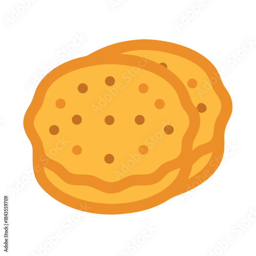 Two cookies arranged together in a simple flat vector style