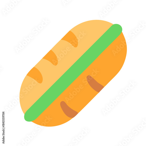 Stylized vector illustration of a sandwich on white background
