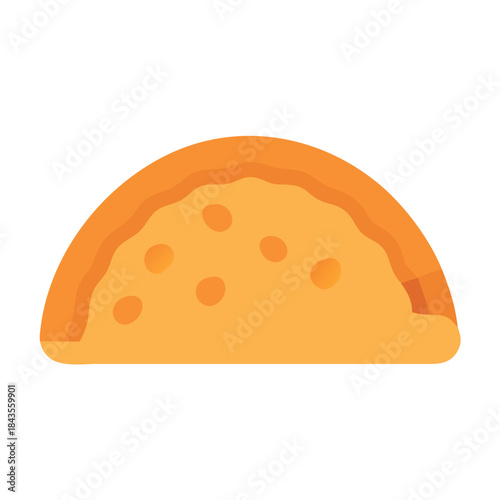 Half pizza slice illustration on a white background
