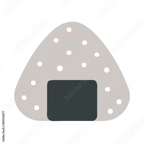 Minimalist Onigiri Illustration on white background, Flat Vector
