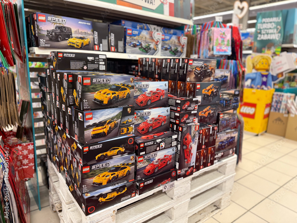 Naklejka premium LEGO Speed Champions Car Sets Display in Store