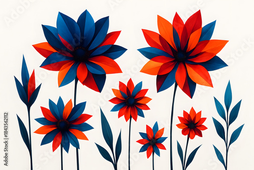 Colorful Floral Design: A vibrant assortment of handcrafted paper flowers blooms in a spectrum of bold hues, presenting a captivating arrangement that sparks joy.