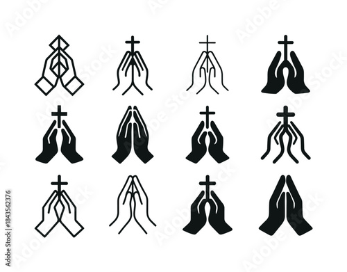 Faith Logo Variations. faith in Jesus. Icon set. Set Logo of fai