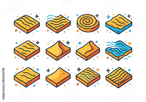 Colorful Sand Patterns. Sand patterns. Colorful isometric vector