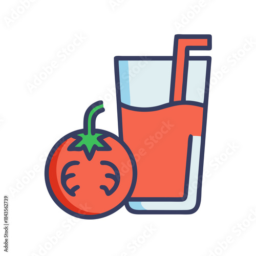 Fresh tomato juice illustration vector design on white background