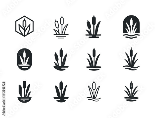 Wetland Preservation Icons. preserving wetlands. Icon set. Set L