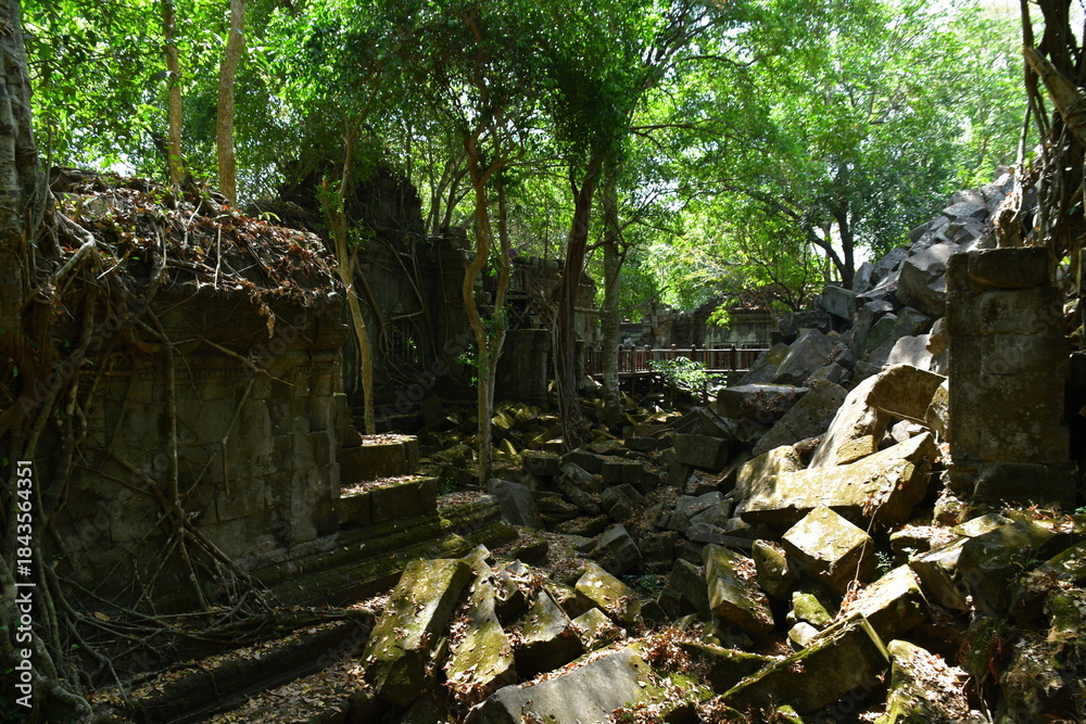 Naklejka premium カンボジア シェムリアップ遺跡群 ベン・メリア