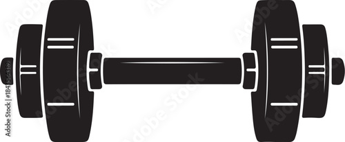 Adjustable dumbbell weightlifting equipment silhouette vector icon for fitness and workout