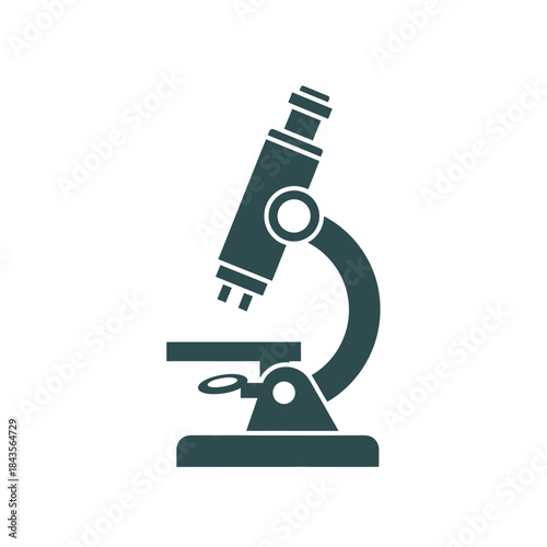 Simplified vector icon of a microscope used for scientific and research purposes