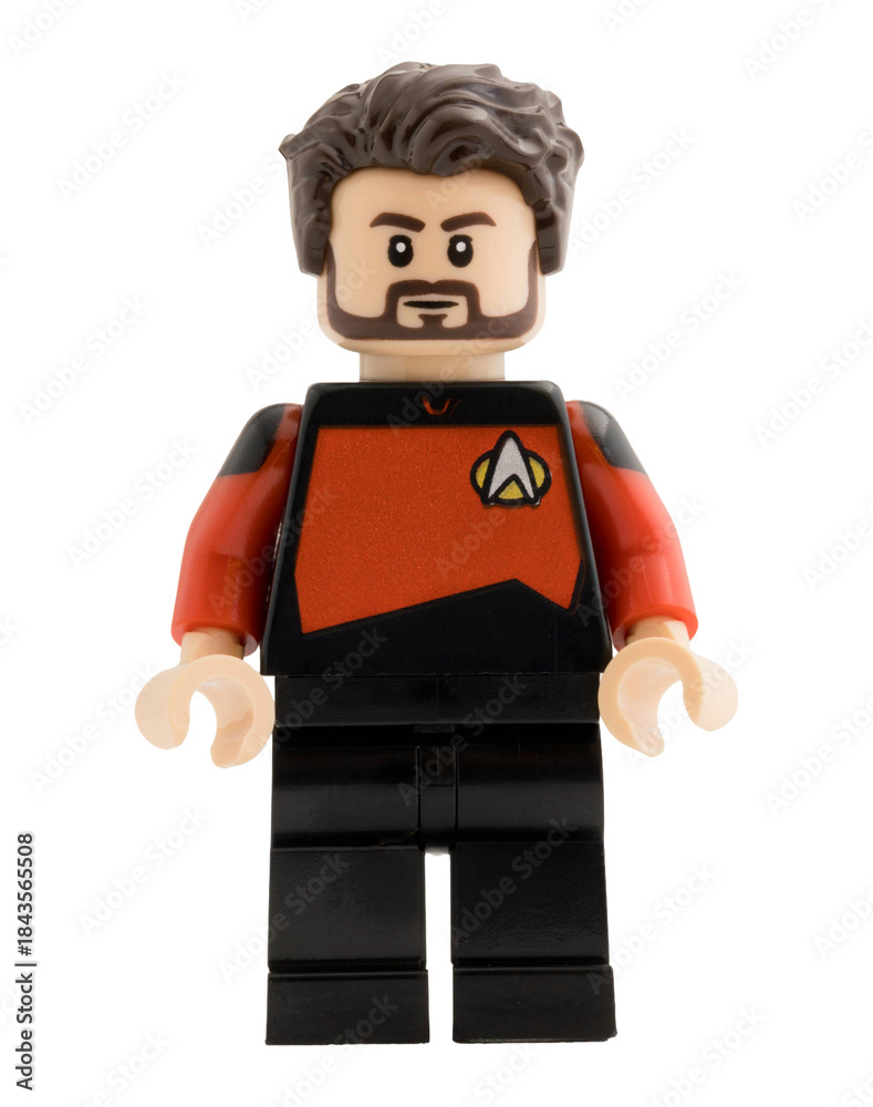 Obraz premium Dortmund - Deutschland 13. Dezember 2025 - Lego Figur William Riker der Enterprise
