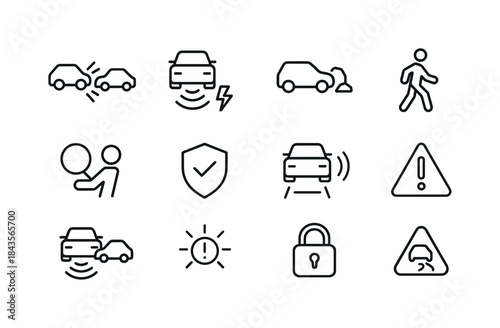 Self-Driving Car Icons. self-driving cars
