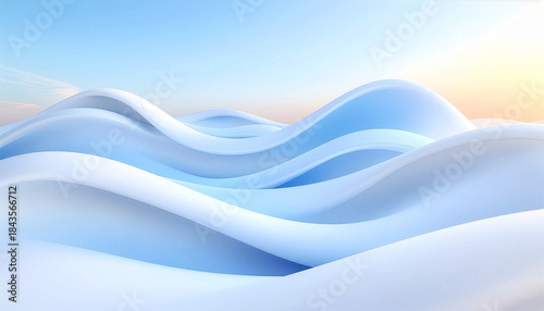 Fototapeta Naklejka Na Ścianę i Meble -  Rounded soft wave forms creating a clean, soothing backdrop